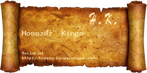 Hosszú Kinga névjegykártya